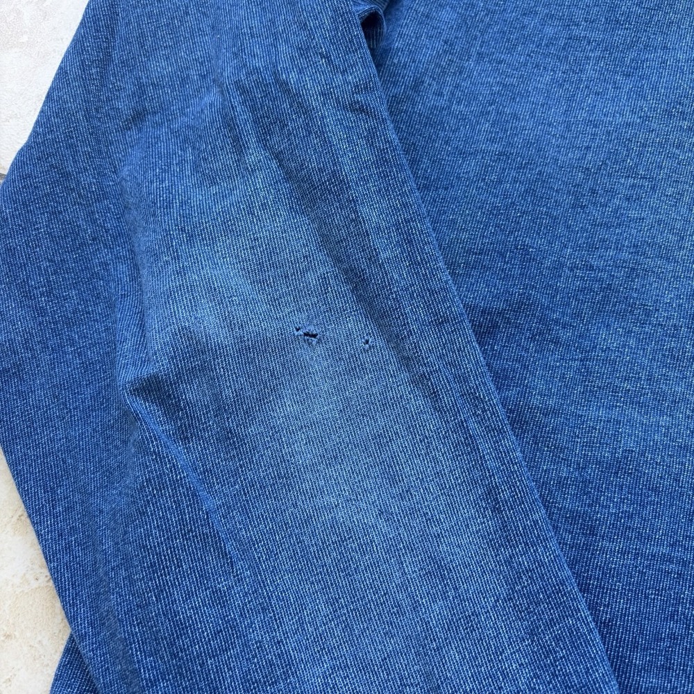 Gap Rugby Shirt Mens Large Tall Blue Indigo Denim Polo Distressed Faded Grunge - Picture 6 of 11